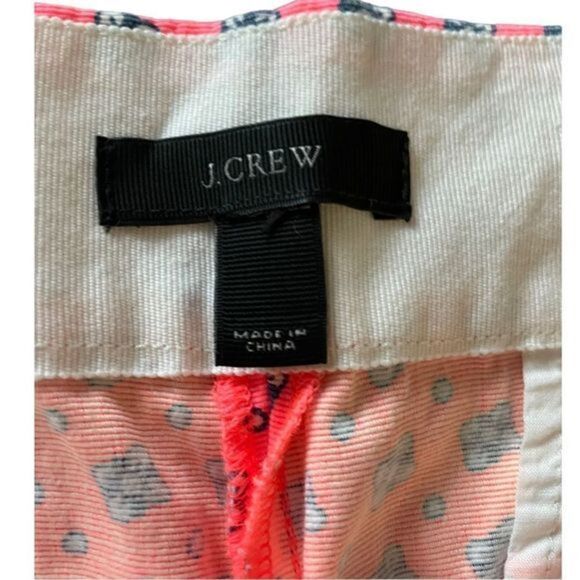 J. Crew Bright Coral Patterned Pleated Shorts Size 10 - Picture 5 of 8